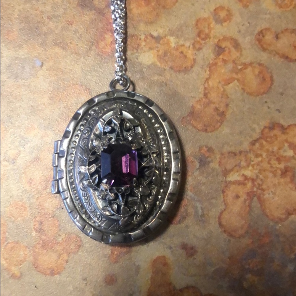 Vintage amethyst locket